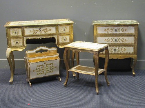 Lot 530 - A continental painted serpentine shaped...