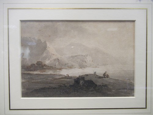 Lot 406 - A collection of six coastal studies on paper;...