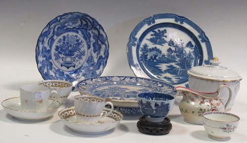 Lot 92 - A Dresden style two handled cup and saucer,...