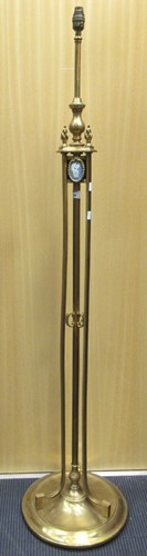 Lot 480 - An early 20th century brass standard lamp...