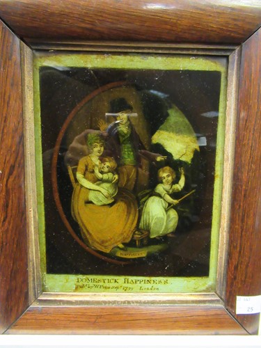 Lot 405 - Victorian oil by E. Horton, a reverse print on...