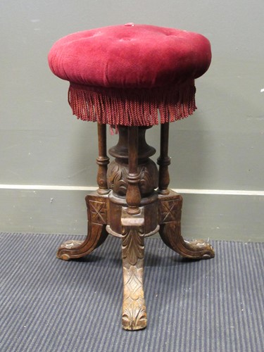 Lot 499 - A coal purdonium and a piano stool (2)