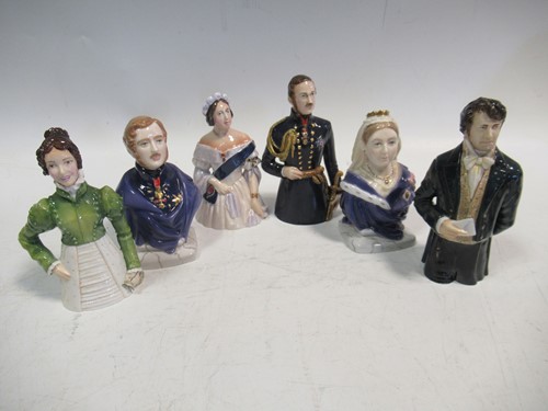 Lot 65 - A collection of six Royal Worcester candle...
