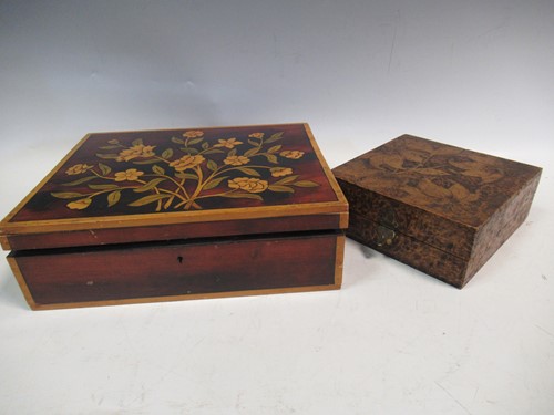 Lot 66 - A poker work box and another with various...