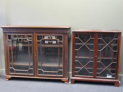 Lot 476 - An Edwardian astragal glazed mahogany bookcase...