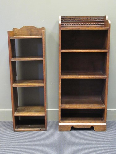 Lot 519 - An oak four shelf bookcase, 122 x 51 x 27.5cm;...