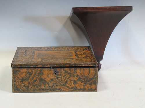 Lot 131 - A mauchlin ware box and an Edwardian mahogany...