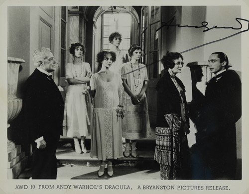 Lot 325 - Andy Warhol (American 1928-1987), an autographed still from Warhol's Dracula, 1974