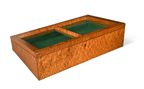 Lot 484 - A birdseye maple table-top jewellery or watch case, circa 1880