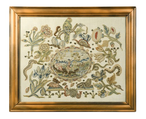 Lot 734 - A stumpwork picture, 17th century