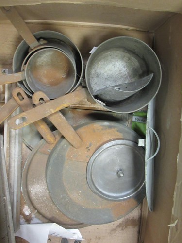 Lot 94 - Various copper and cast aluminium pots and pot...