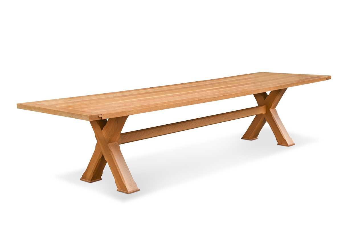 Lot 501 - An oak refectory table, modern