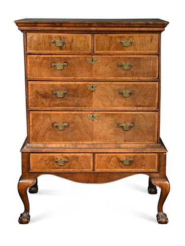 Lot 232 - A George I walnut  chest on stand