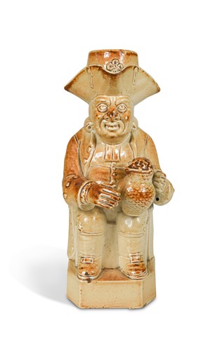 Lot 183 - A Brampton salt glazed Toby jug and lid, circa 1840