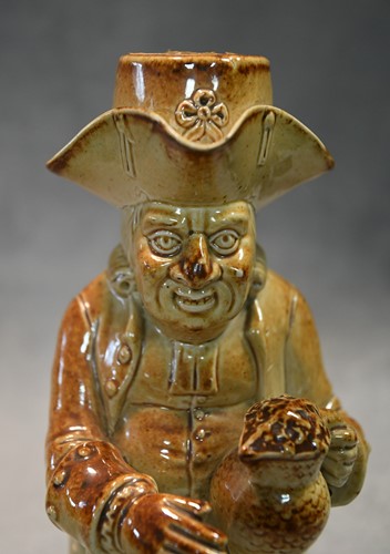 Lot 183 - A Brampton salt glazed Toby jug and lid, circa 1840