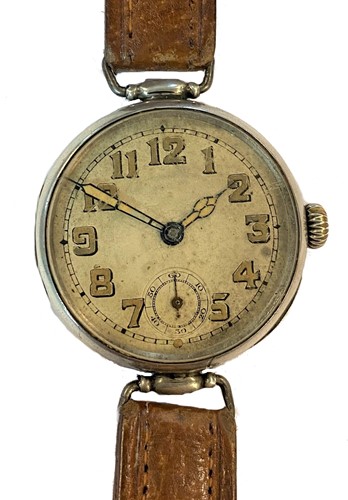 Lot 252 - Rolex - An early 20th century silver 'Trench' wristwatch
