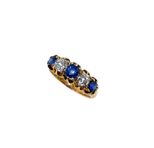 Lot 72 - An early 20th century sapphire and diamond five stone ring