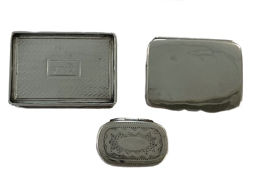 Lot 276 - Two 19th century silver vinaigrettes together with a later pill box
