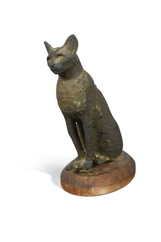 Lot 331 - A bronze model cat [Bastet], probably Egyptian late period 640-322BC