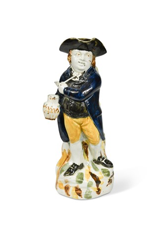 Lot 188 - A pearlware Hearty Good Fellow Toby jug, circa 1820