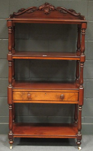Lot 557 - Victorian mahogany four tier whatnot, 155 x 82...