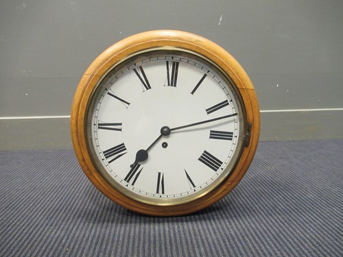 Lot 137 - A 19th century pine circular wall clock 37cm...