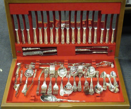 Lot 267 - A modern silver plated canteen set of cutlery...