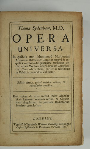 Lot 132 - SYDENHAM (Thomas) Opera Universa, in quibus...