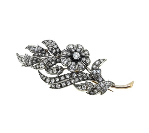 Lot 166 - An early 20th century diamond spray brooch