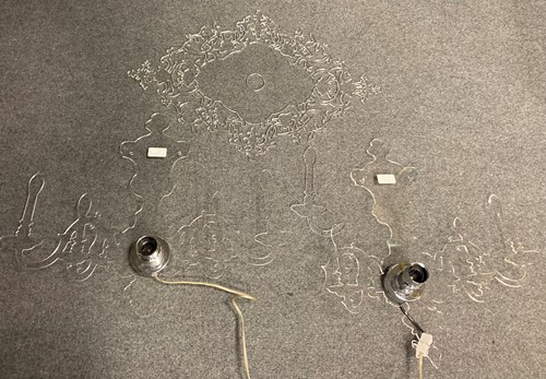 Lot 284 - A pair of acrylic wall lights by Joshua Taylor,...