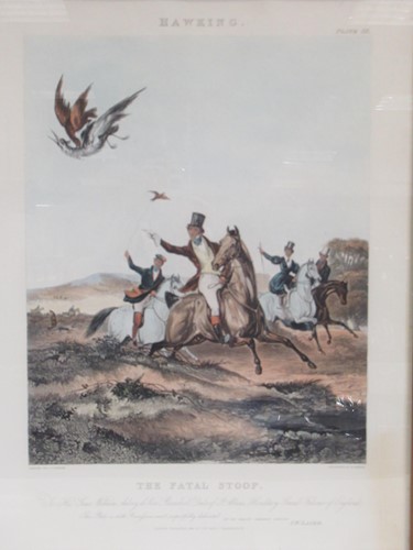 Lot 349 - A set of four coloured aquatints "Hawking"