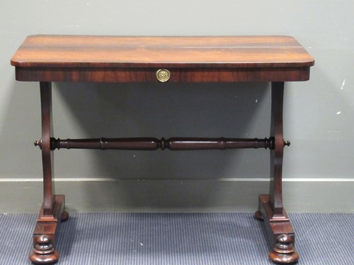 Lot 511 - A circa 1830 rosewood library table with...