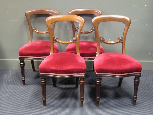 Lot 513 - A set of four mid victorian mahogany chairs...
