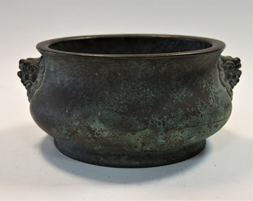 Lot 66 - A Chinese bronze censor, Ming Dynasty, 17th century
