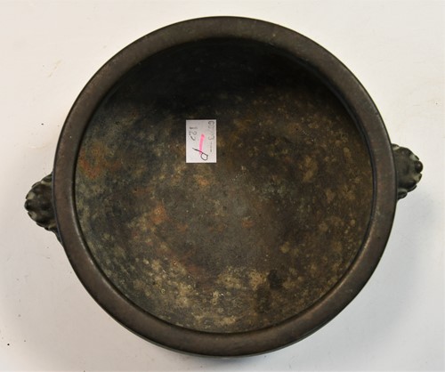 Lot 66 - A Chinese bronze censor, Ming Dynasty, 17th century