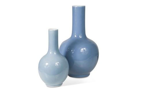 Lot 12 - A Chinese Clair de Lune bottle vase, Qing Dynasty, 18/19th century