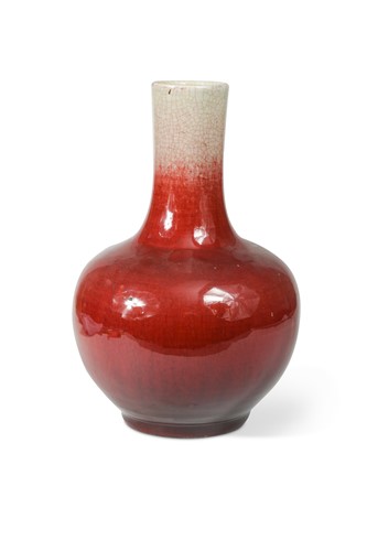 Lot 14 - A Chinese Langyao bottle vase, Qing Dynasty, 18/19th century