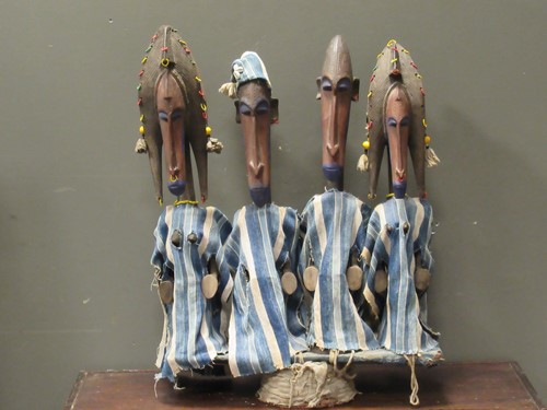 Lot 168 - A set of four Bamana style carved wood puppet...