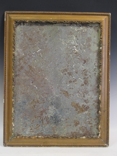 Lot 591 - A distressed 19th century mirror, 62 x 48.5cm