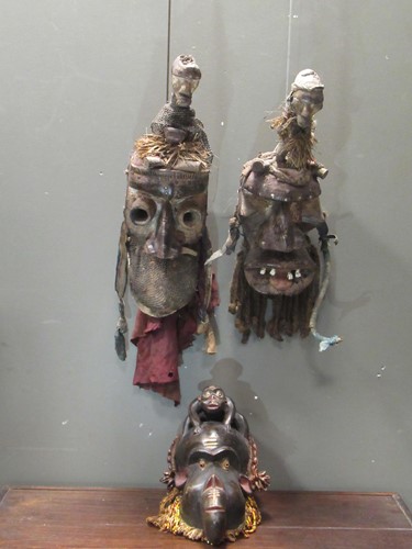 Lot 167 - Two Kran masks together with a Buale type mask...