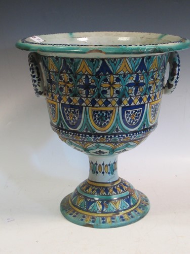 Lot 116 - A Fez pottery two-handled pedestal vase, 35cm...