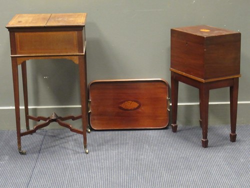 Lot 478 - An Edwardian inlaid mahogany cellarette on...