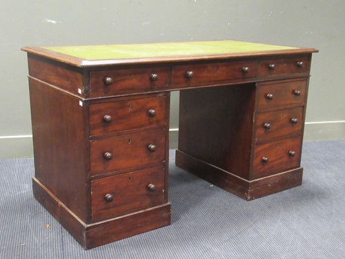 Lot 515 - A Georgian style pedestal desk comprising of...