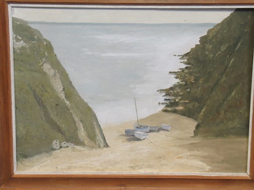 Lot 325 - Maurice Joseph Holdsworth, Cornish cove, oil...