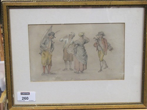 Lot 260 - Follower of Paul Sandby, French Costumes,...