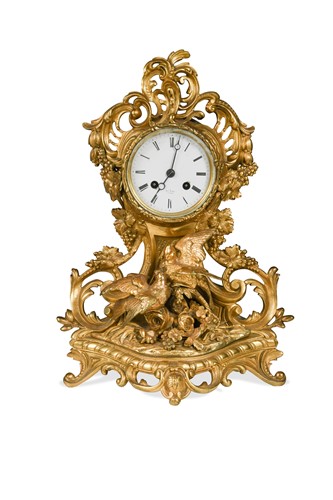 Lot 890 - A French gilt metal and ormolu mantel clock by Henry Marc a Paris