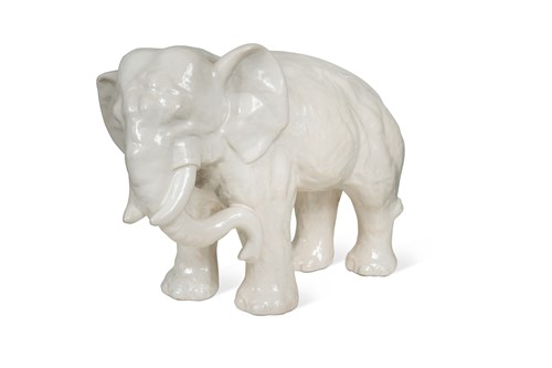 Lot 85 - Gertrud Kudielka for L. Hjorth, a large white glazed stoneware model of an elephant, circa 1930s