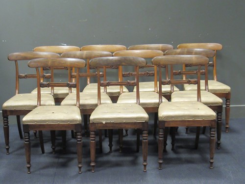 Lot 601 - A set of eleven Regency rosewood bar back...