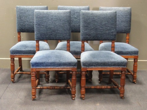 Lot 456 - A set of five late Victorian turned oak and...