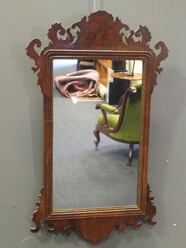Lot 539 - A Georgian style fret frame wall mirror 85 x 52cm